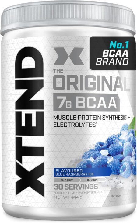 Xtend BCAA Blue Raspberry 444 g – 7 g BCAA, Elektrolit və Glutamin ilə Maksimum Əzələ Bərpası